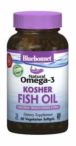 Натуральная Омега-3 из Кошерного Рыбьего Жира, Bluebonnet Nutrition, 60 желатиновых капсул
