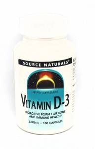 Витамин D-3 2000IU, Source Naturals, 100 капсул / SN2144