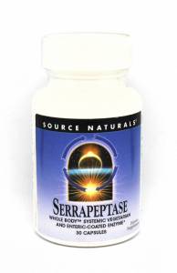 Серрапептаза, Source Naturals, 30 гелевых капсул