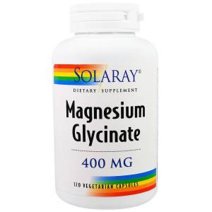 Магний Глицинат, Magnesium Glycinate, Solaray, 400 мг, 120 вегетарианских капсул / SOR39151