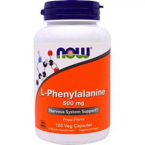 L-Фенилаланин, L-Phenylalanine, Now Foods, 500мг, 120 капсул
