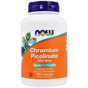 Хром Пиколинат, Chromium Picolinate, Now Foods, 200 мкг, 250 капсул / NF1422
