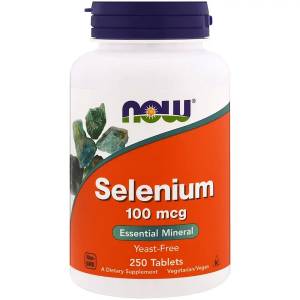 Селен, Selenium, Now Foods, 100 мкг, 250 таблеток / NF1482.18444