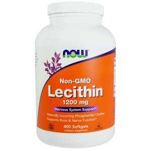 Лецитин 1200мг, Lecithin, Now Foods, 400 желатиновых капсул / NF2214.30571