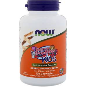 Дофилус Пробиотики для Детей, Berry Dophilus, Now Foods, 120 жевательных таблеток