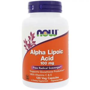 Альфа-Липоевая Кислота, Alpha Lipoic Acid, Now Foods, 100 мг, 120 капсул
