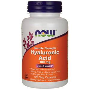Гиалуроновая Кислота, Hyaluronic Acid, Now Foods, 100 мг, 120 капсул