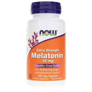 Мелатонин, Extra Strength Melatonin, Now Foods, 10 мг, 100 капсул / NF3557