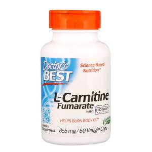 L-Карнитин Фумарат, L-Carnitine Fumarate, Doctor's Best, 855 мг, 60 капсул / DRB00106