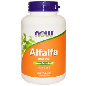 Люцерна, Alfalfa, Now Foods, 650 мг, 250 таблеток