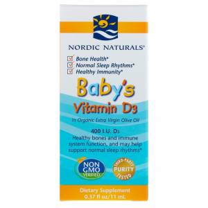 Витамин Д3 для детей, Baby's Vitamin D3, Nordic Naturals 400 МЕ, 0.37 fl oz (11 мл) / NOR02732