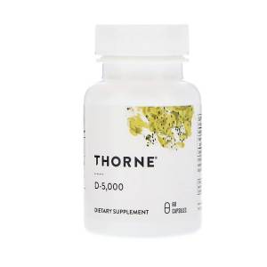 Витамин D3, 5000МЕ, Thorne Research, 60 капсул / THR13801