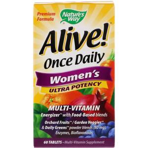 Мультивитамины Для Женщин, Nature's Way, Alive! Ultra Potency Multi-Vitamin, 60 Таблетки / NWY15686