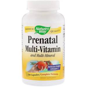 Мультивитамины для Беременных, Prenatal Multi-Vitamin and Multi-Mineral, Nature's Way, 180 Капсул / NWY45130