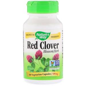 Красный Клевер, Red Clover, Nature's Way, 400 мг, 100 Вегетарианских Капсул