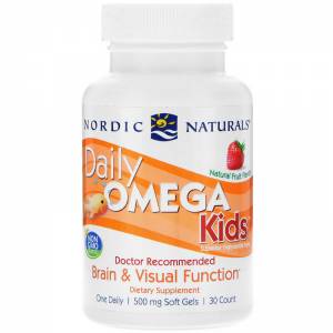 Омега для детей для ежедневного употребления, Daily Omega Kids, Nordic Naturals, 500 мг, 30 Капсул / NOR01817