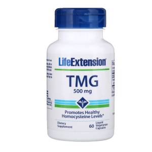 Триметилглицин, ТМГ, TMG, 500 мг, Life Extension, 60 вегетарианских капсул / LEX18596