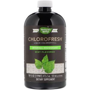 Жидкий Хлорофил, Liquid Chlorophyll, Nature's Way, (мятный вкус), 473.2 мл / NWY03501