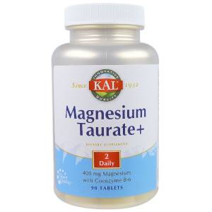 Таурат Магния, Magnesium Taurate+, KAL, 400 мг, 90 Таблеток / CAL36975