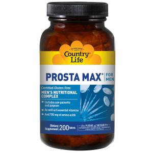 Комплекс для Здоровья и Поддержки Функции Простаты, Prosta Max For Men, Country Life, 200 таблеток / CLF01600