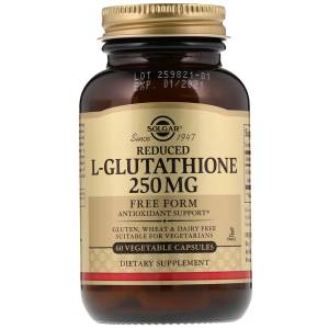 L-Глутатион, L-Glutathione, Solgar, 250 мг, 60 вегетарианских капсул / SOL01351