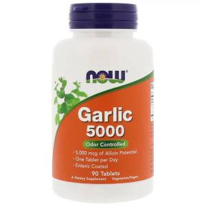 Экстракт Чеснока 5000мг, Now Foods, Garlic 5000, 90 таблеток / NF1814