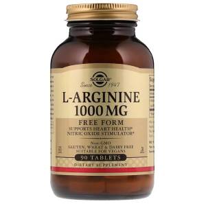 L- Аргинин, L-Arginine, Solgar, 1000 мг, 90 таблеток / SOL00150