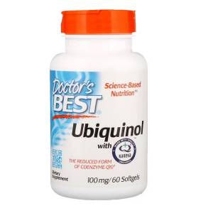 Убихинол, Ubiquinol with Kaneka, Doctor's Best, 100 мг, 60 желатиновых капсул / DRB00205