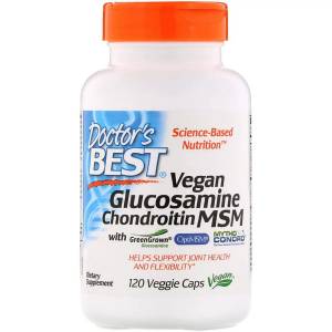 Вегетарианский Глюкозамин Хондроитин и МСМ, Glucosamine Chondroitin MSM, Doctor's Best, 120 капсул / DRB00500