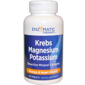 Цикл Кребса, Магний и Калий Хелат, Krebs Magnesium Potassium, Enzymatic Therapy,, 120 таблеток