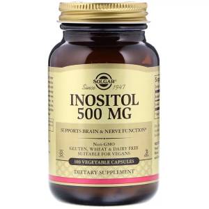 Инозитол (В8), Inositol, Solgar, 500 мг, 100 вегетарианских капсул / SOL01450