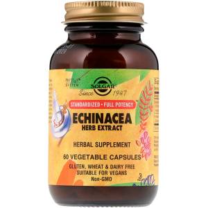 Эхинацея (Экстракт), Echinacea Herb Extract, Solgar, 60 вегетарианских капсул / SOL04122