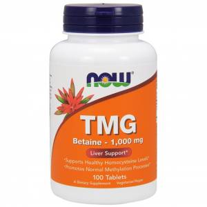 Триметилглицин, ТМГ, TMG, Now Foods, 1000 мг, 100 таблеток / NF0494.26438