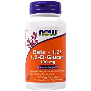 Бета-1,3/1,6-D-Глюкан, 100 мг,Now Foods, Beta-1,3/1,6-D-Glucan, 90 капсул / NF3054