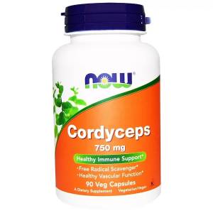 Грибы Кордицепс, 750 мг Now Foods, Cordyceps, 90 капсул