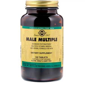 Мультивитамины для Мужчин, Male Multiple, Solgar, 120 таблеток / SOL01206