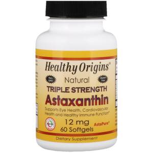 Астаксантин, Astaxanthin (Complex) AstaPure®,  Healthy Origins, 12 мг 60 капсул / HO84925