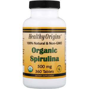 Органическая Спирулина, Organic Spirulina, Healthy Origins, 500 мг, 360 таблеток / HO88237