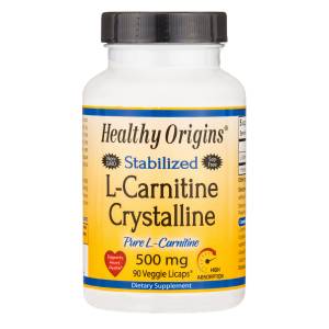 L- Карнитин, L-Carnitine Crystalline, Healthy Origins, 500 мг, 90 капсул / HO41281