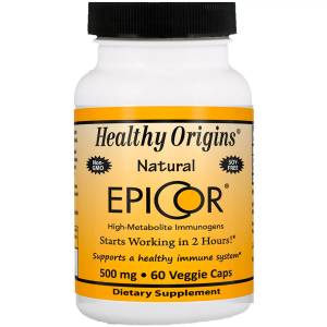 Эпикор, Природная Защита Иммунитета 500мг, EpiCor, Healthy Origins, 60 гелевых капсул