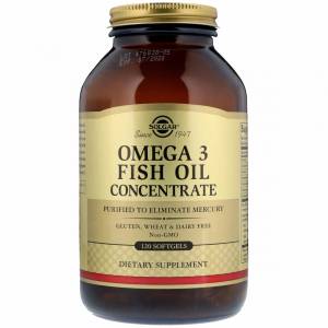 Омега-3 Рыбий Жир, Концентрат 2000 мг, Solgar, 120 желатиновых капсул