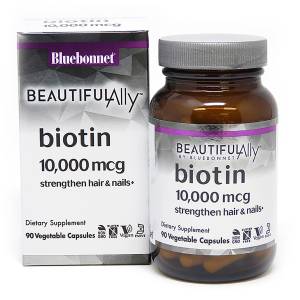Биотин, 10 000 мкг, Beautiful Ally, Bluebonnet Nutrition, 90 вегетарианских капсул