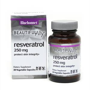 Ресвератрол 250 мг, Beautiful Ally, Bluebonnet Nutrition, Resveratrol 250 мg, 30 растительных капсул / BLB0876