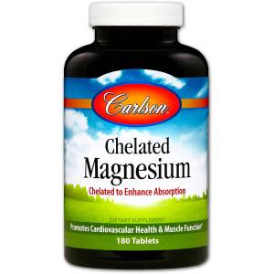 Магний Хелат, Chelated Magnesium, Carlson Labs,180 таблеток