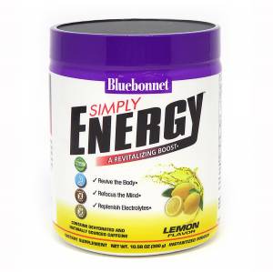 Энергетический напиток в порошке, Вкус Лимона, Bluebonnet Nutrition, Simply Energy Lemon, 300 г