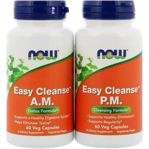 Детокс Очищение Организма, Easy Cleanse, Now Foods, 2 бутылки по 60 капсул / NF2454