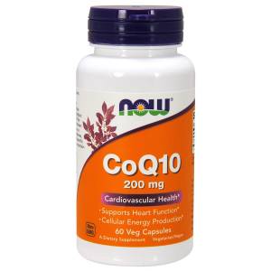 Коэнзим Q10 200 мг, CoQ10, Now Foods, 60 вегетарианских капсул / NF3176