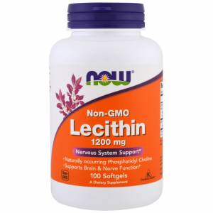 Лецитин 1200мг, Now Foods, 100 желатиновых капсул / NF2210
