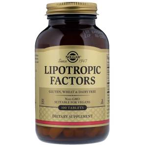 Липотропный Фактор, Lipotropic Factors, Solgar, 100 таблеток / SOL01581