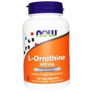 Орнитин, L-Ornithine, Now Foods, 500 мг, 120 капсул / NF0122.34291